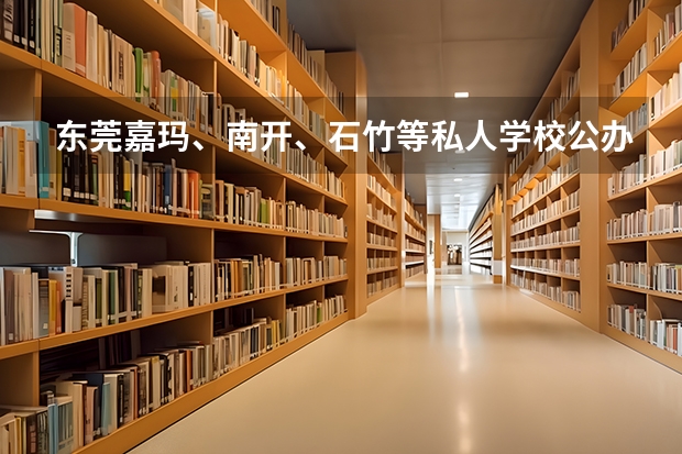 东莞嘉玛、南开、石竹等私人学校公办生的录取分数线是多少？