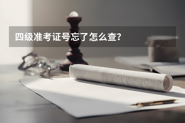 四级准考证号忘了怎么查？