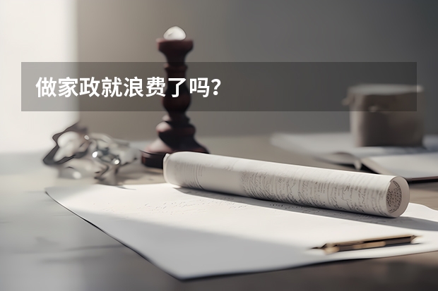 做家政就浪费了吗？