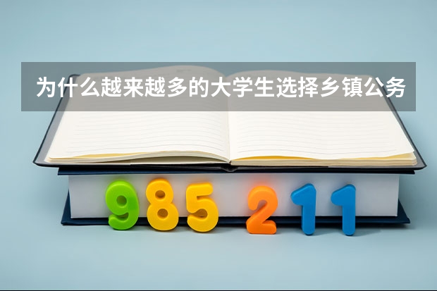 为什么越来越多的大学生选择乡镇公务员？